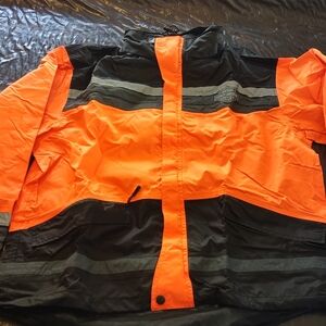 High-Visibility Orange & Black Safety Jacket - Men